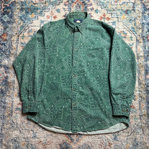 Vintage Christopher Rand Paisley Bandana Button-up Shirt Size XL - Picture 1 of 4